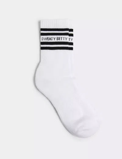 Sweaty Betty Varsity Slogan Socks In White
