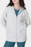 Sweaty Betty Wind Down Zip Hoodie In Ice Grey Marl