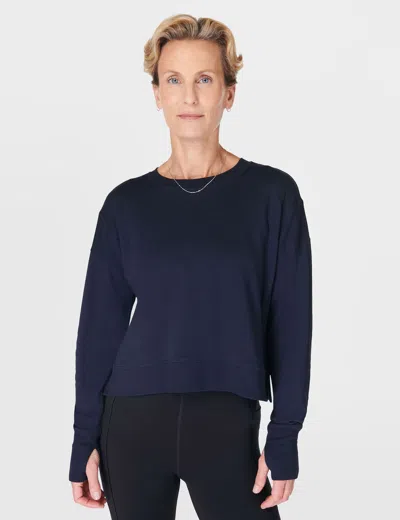 Sweaty Betty Women's After Class Crop Sweatshirt In Blue