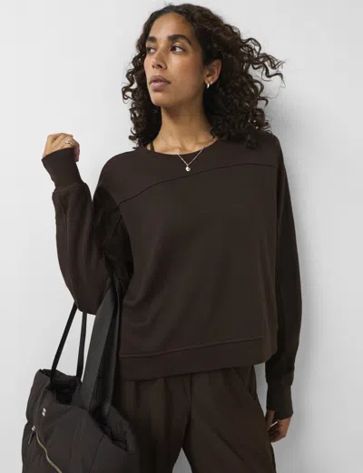 Sweaty Betty After Class Crop Sweatshirt Espresso Brown In Multi