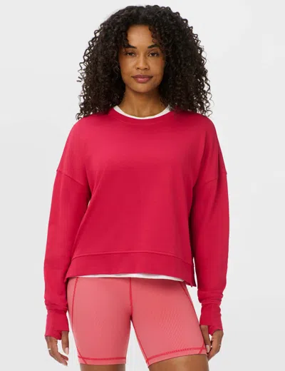 Sweaty Betty After Class Crop Sweatshirt In Red
