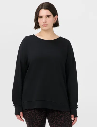Sweaty Betty Women's After Class Open Back Tie Sweatshirt In Black