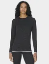 Sweaty Betty Animal Crewneck Base Layer Top In Gray