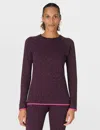 Sweaty Betty Women's Animal Crew Neck Base Layer Top In Purple