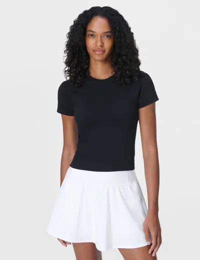 Sweaty Betty Women's Athlete Crop Seamless Workout T-shirt In Black