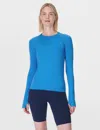 Sweaty Betty Women's Athlete Seamless Gym Long Sleeve Top In Blue