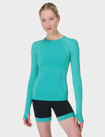 Sweaty Betty Women's Athlete Seamless Gym Long Sleeve Top In Blue
