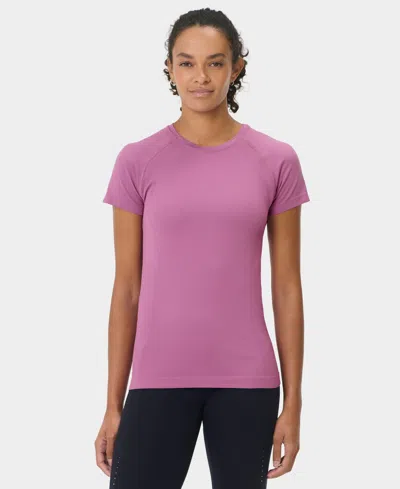 Sweaty Betty Womens Argyle Purple Athlete Seamless Workout T-shirt In Pink