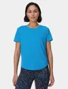 Sweaty Betty Womens Breathe Easy Running Short-sleeve Stretch-woven T-shirt Tidal Blue Xxs In Blue