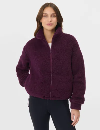 Sweaty Betty Canyon Front Zip High Pile Fleece Jacket In Purple