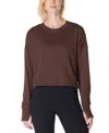 Sweaty Betty After Class Crop Sweatshirt In Cacao Brown