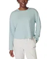 Sweaty Betty Essential Crop Long Sleeve Tee In Muted Teal Blue