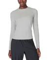 Sweaty Betty Essential Sculpt Long Sleeve Tee In Light Marl Grey
