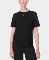 Sweaty Betty Womens Black Essential Crew Neck Cotton-jersey T-shirt Xxs In Black