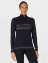 Sweaty Betty Women's Fairisle Novelty Half Zip Base Layer In Black
