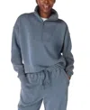 Sweaty Betty Half Zip Fleece Pullover In Subdued Blue