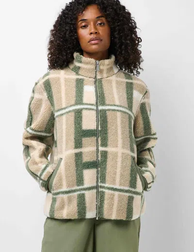 Sweaty Betty Plush Fleece Contrast Zip Up Jacket In Multi