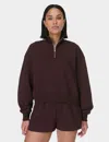 Sweaty Betty Revive Half Zip Crop Sweatshirt In Brown
