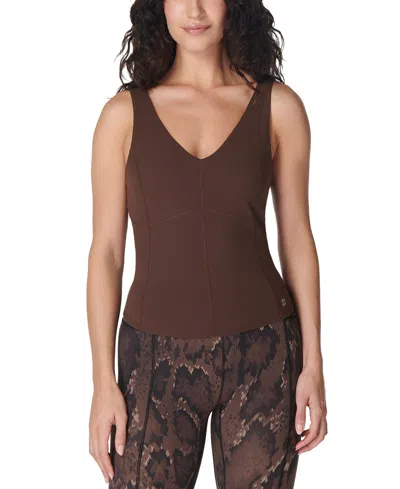 Sweaty Betty Women's Strappy-back Sculpting Tank Top In Cacao Brown