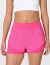 Sweaty Betty Womens Fuchsia Pink Tempo Run High-rise Stretch-woven Shorts In Pink