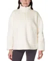 Sweaty Betty Plush Textured Half Zip Fleece Top In Studio White