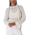 Sweaty Betty Tides High Whipstitch Open Knit Sweater In White