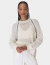 Sweaty Betty Tides High Whipstitch Open Knit Sweater In White