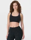 Sweaty Betty Womens Black Panther Print Ultimate Studio Racerback Sports Bra In Black