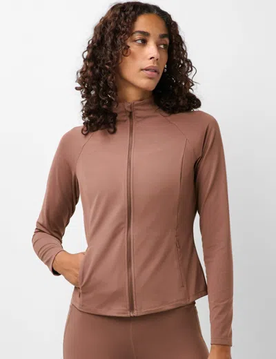 Sweaty Betty Ultimate Studio Zip-up Raglan-sleeve Jacket In Brown