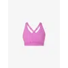 Sweaty Betty Womens Power Pulse Crossover-strap Stretch-woven Bra Allium Pink In Allium Pink