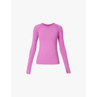 Sweaty Betty Womens Athlete Seamless Gym Long-sleeve Stretch-woven Top Almpnk Neripink Marl