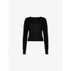 Sweaty Betty Womens After Class Cropped Stretch-woven Sweatshirt Black Xl In Black