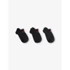 Sweaty Betty Womens  Workout Lightweight Pack Of Three Organic-cotton Blend Trainer Socks In Black B