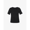 Sweaty Betty Womens Black Essential Crew Neck Cotton-jersey T-shirt Xxs In Black