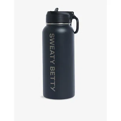 Sweaty Betty Womens Keep It Chill Straw Stainless-steel Water Bottle 950ml Black