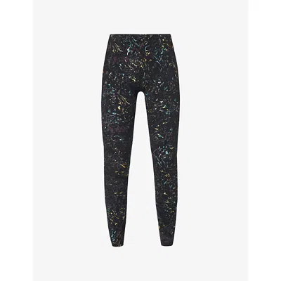 Sweaty Betty Womens Black Melting Print Power Foil Workout Leggings In Multi