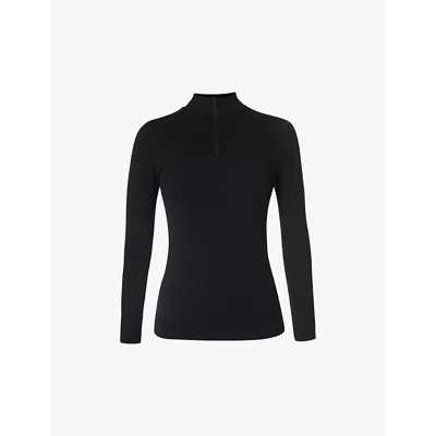 SWEATY BETTY WOMENS SWEATY BETTY MINDFUL FLEX HALF-ZIP STRETCH-WOVEN TOP