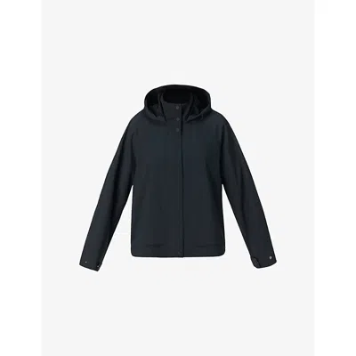 Sweaty Betty Womens Motion Waterproof Cropped Woven Parka Jacket Black Xxs In Gray