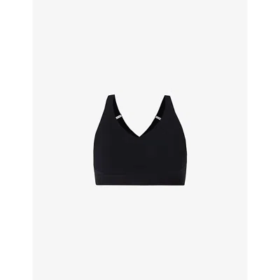 Sweaty Betty Womens Power Pulse V-neck Stretch-woven Sports Bra Black