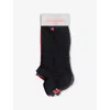Sweaty Betty Womens  Workout Stretch-cotton Trainer Socks Pack Of Th In Blcklux Leopardprint