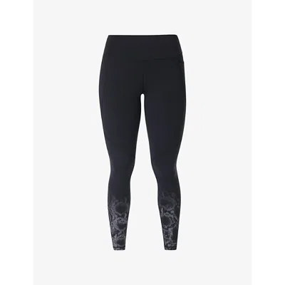 Sweaty Betty Womens  Power Reflective Stretch-woven Workout Leggings In Blksnak Reflectprint