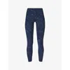 Sweaty Betty Womens Power 7/8 High-rise Stretch-woven Leggings Blue Stipple Print Xs In Blue Stipple Print