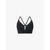 Sweaty Betty Womens  Super Soft Strappy-back Stretch-woven Bra In Blutundra Tigerprint