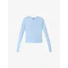 Sweaty Betty Womens Breeze Blue After Class Crop Cotton And Modal-blend Sweatshirt