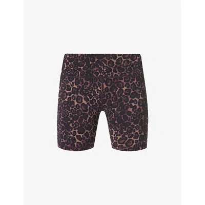 Sweaty Betty Womens Brown Wild Leopprint Power 6' Cycling Shorts Xxl