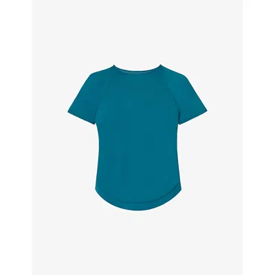 Sweaty Betty Womens Cabin Blue Breathe Easy Running Stretch-woven T-shirt Xxs