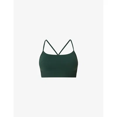 Sweaty Betty Womens  Spirit Restored Seamless Stretch-woven Yoga Bra In Cedar Green