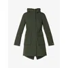 Sweaty Betty Womens Dark Forest Green Stride Oversized Waterproof Parka Jacket Xl In Green