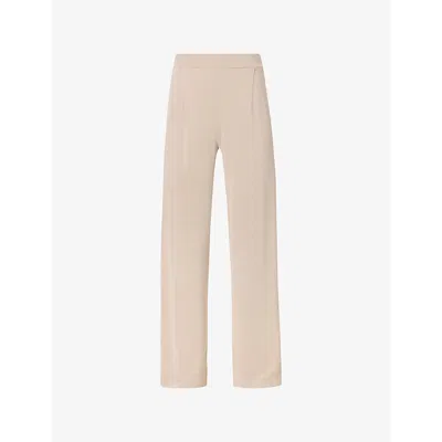 Sweaty Betty Womens At Ease Wide-leg Modal-jersey Trousers Dusk Beige Xl In Neutral