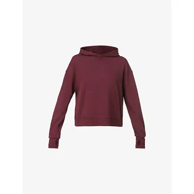 Sweaty Betty Womens After Class Cotton-jersey Hoody Garnet Red